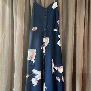 Halife Floral Spaghetti Strap Sun Dress